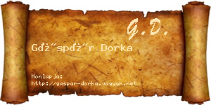 Gáspár Dorka névjegykártya