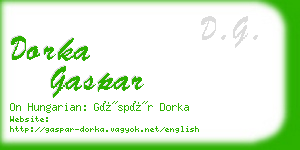 dorka gaspar business card